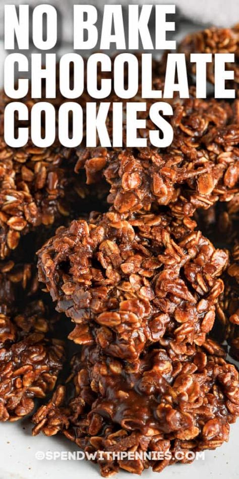 These no-bake chocolate coconut macaroons are a simple and delicious no-bake recipe that kids love helping with! And they love eating them even more! #spendwithpennies #chocolatemacaroons #recipe #macaroons #coconutmacaroons #nobake #nobakemacaroons #cookierecipe #macaroonrecipe #homemade No Bake Macaroons, Christmas Dainties Recipes, No Bake Cookies Using Chocolate Chips, Chocolate Drop Cookies No Bake, No Bake Chocolate Macaroons, No Bake Cookies Without Cocoa Powder, Macaroons Recipe Chocolate, Drop Cookies No Bake, Chocolate No Bake Cookies No Peanut Butter