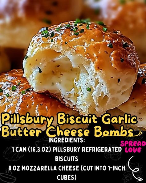 Pillsbury Biscuit Garlic Butter Cheese Bombs Pilsbury Biscuit Garlic Butter Cheese, Pillsbury Biscuit Garlic Bread, Biscuits With Cheese Inside, Mozzarella Stuffed Biscuits, Canned Biscuit Garlic Bread, Biscuit Cheese Balls, Mozzarella Biscuit Balls, Pillsbury Biscuit Garlic Butter Cheese, Pilsbury Buiscits Recipes