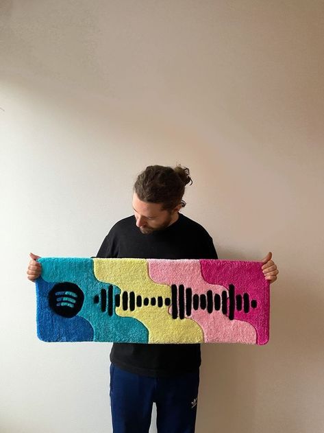 Tufting Diy, Funky Rugs, Keyboard Wrist Rest, Area Room Rugs, Spotify Code, Cute Diy Room Decor, A Keyboard, Creative Gifts For Boyfriend, Future Apartment Decor