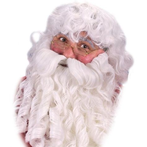 Fun World Costumes Men's Deluxe Santa Wig Beard and Mustache, White, One Size Best Halloween Costumes & Dresses USA Beard Wig, Santa Beard, Santa Costume, Santa Suits, Quality Wigs, Beard Styles For Men, Fun World, White Beard, Holiday Set