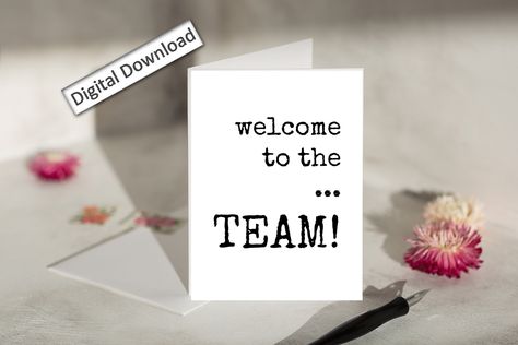 4x6, Welcome To the Team, PRINTABLE, Team Employee, Team Building, Meet the Team, New Job Card, Appreciation Card, Minimalist Card, Download by Goodvibeswordart on Etsy New Job Card, Minimalist Card, Welcome To The Team, Desk Decorations, Welcome Card, Minimalist Cards, Good Luck Cards, Appreciation Cards, New Employee