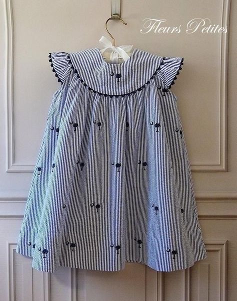 Yoke Dress, Kids Frocks Design, Kids Dress Patterns, Kids Dress Wear, Baby Dress Design