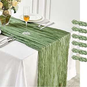 6 PCS Sage Green Cheesecloth Table Runner 10ft Gauze Rustic Boho Table Runner Sheer Runner for Wedding Party Bridal Shower Thanksgiving Christmas Party Decoration Green Cheesecloth Table Runner, Arbor Decor, Cheesecloth Table Runner, Birthday Party Table Decorations, Boho Table Runner, Table Cloth Decorations, Rustic Table Decor, Romantic Table, Boho Styl