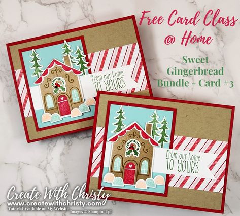 Sweet Gingerbread, Diy Crafts Tutorials, Gingerbread Cards, Exploding Box Card, Create Christmas Cards, Free Card, Homemade Christmas Cards, Stampin Up Christmas Cards, Stampin Up Christmas