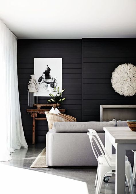 Home Improvement Projects | Home | Fresh Mommy Blog Dark Shiplap, Shiplap Living Room, Black Stuff, Dark Living Rooms, Rustic Bedroom Decor, White Shiplap, Coastal Living Rooms, Coastal Living Room, Minimalism Interior