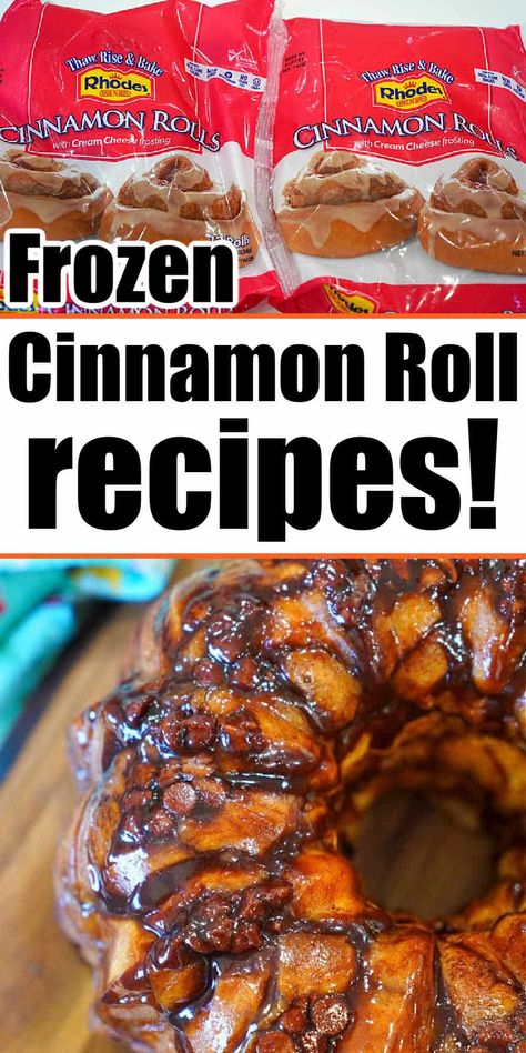 Best frozen cinnamon rolls recipe is here! How to make chocolate or a basic easy monkey bread with frozen Rhodes cinnamon rolls you'll love. Rhodes Cinnamon Rolls Monkey Bread, Rhodes Frozen Bread Dough Recipes, Frozen Rhodes Cinnamon Rolls, Rhodes Cinnamon Rolls Sticky Buns, Snowflake Cinnamon Rolls, Carters Cinnamon Rolls Recipe, Frozen Dough Cinnamon Rolls, Caramel Rolls Frozen Bread Dough, Frozen Cinnamon Rolls Rhodes