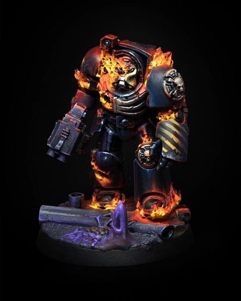 Warhammer Freehand, 40k Terminator, Warhammer Astartes, Warhammer Marine, Warhammer 40k Figures, Warhammer Paint, Adeptus Astartes, Salamanders, 40k Miniatures