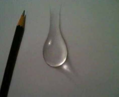 Waterdrop pencil drawing Tear Drop Drawing, Water Droplet Drawing, Drop Drawing, 3d Drawings, Art Instructions, A Pencil, Water Drops, Water Drop, Pencil Art