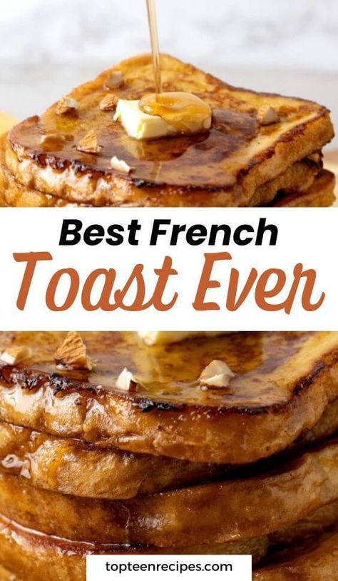 Best French Toast Ever - Top Recipes Multigrain French Toast, Not Soggy French Toast, Best Bread For French Toast, Best French Toast Recipe, Awesome French Toast Recipe, The Best French Toast, French Toast Pancakes, Morning Recipes, Perfect French Toast