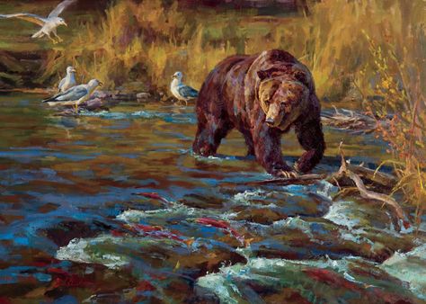 Chad Poppleton - Auction lot details - Artist auction records Bear Artwork, Indian Artwork, Western Artwork, Hunting Art, Bear Paintings, Animal Illustration Art, Wildlife Artwork, Wildlife Paintings, Art Magazine