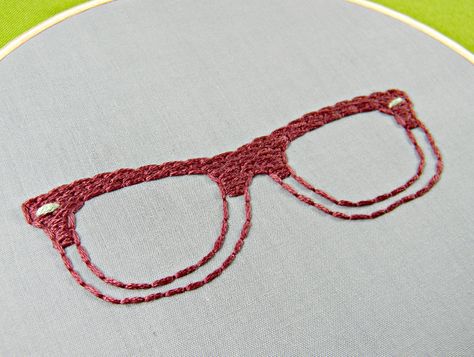 Glasses Embroidery, Head Picture, Needlepoint Embroidery, Eye Glasses Case, Hipster Glasses, Embroidery Leaf, Embroidery Book, Punk Rocker, Needle Point