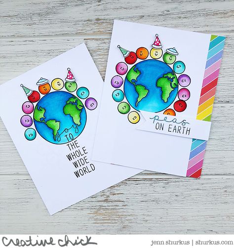 Get Cracking on Christmas – Peas on Earth - {creative chick} | shurkus.com Cute Christmas Ideas, Earth Images, Holiday Set, Cool Cards, Peas, More Fun, Holiday Cards, Christmas Cards, Card Making