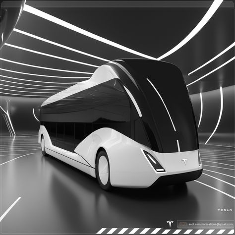 Tesla Bus / concept Bus Concept, Future Transportation, Tesla, Transportation, Cars Trucks, Trucks, Cars