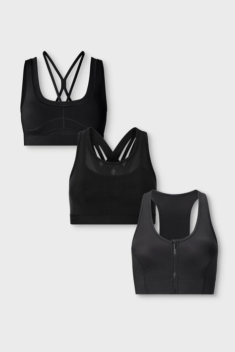 Lithe 3-Piece Bundle Fabletics black/black/black female Activewear >> Womens >> Outfits regular Fabletics Outfits, Female Activewear, Womens Outfits, High Impact Sports Bra, Bra Cups, Second Skin, Active Wear For Women, 3 Piece, Sports Bra