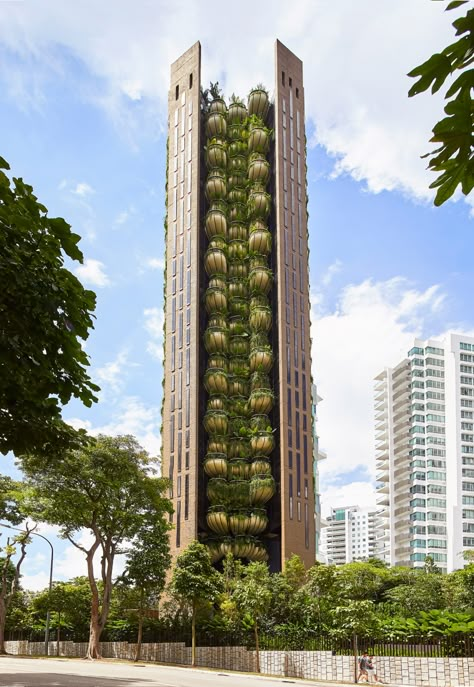 Heatherwick Studio's EDEN skyscraper has plant-filled balconies Heatherwick Studio, Biophilic Architecture, Green Tower, Thomas Heatherwick, Models Architecture, Concept Models Architecture, High Rise Apartments, Studios Architecture, Skyscraper Architecture