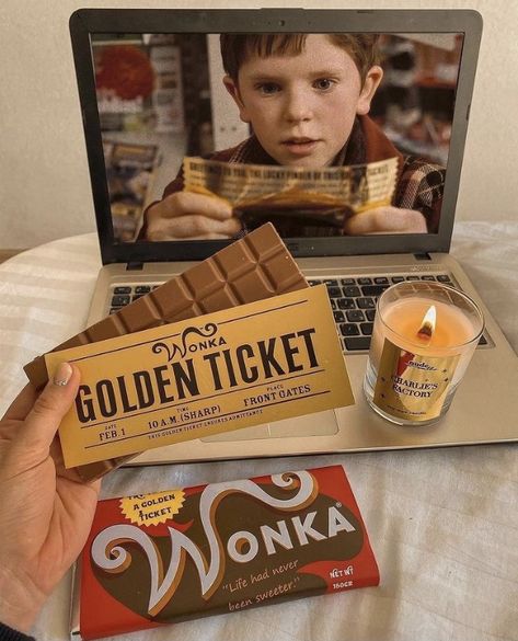 Charlie And The Chocolate Factory Golden Ticket, Charlie The Chocolate Factory, Charlie And The Chocolate Factory Aesthetic, Charlie And The Chocolate Factory Decor, Chocolate Factory Aesthetic, Willy Wonka And The Chocolate Factory, Charlie In The Chocolate Factory, Willy Wonka Aesthetic, Wonka Aesthetic