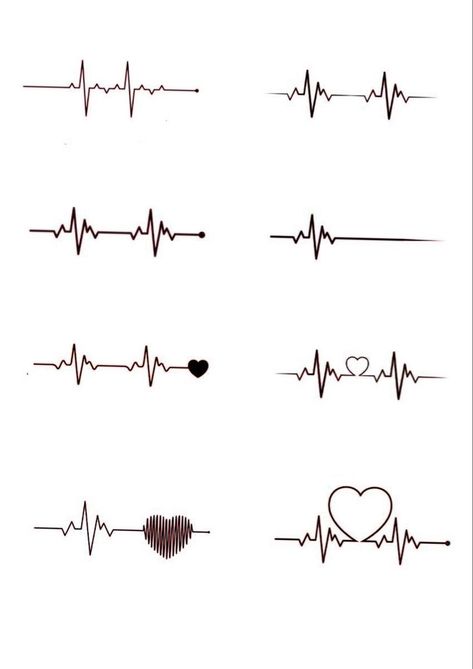 Pulse Tattoo Design, Final Heartbeat Tattoo, Heart Beat Tattoo With Initials, Heartbeat Tattoo With Initials, Heart In Heart Tattoo, Heart Beats Tattoo, Life Line Heartbeat, Heartbeat Drawing, Heart Beat Tattoo Design