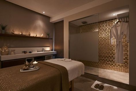 Massage Room Design Luxury, Spa Interior Design Luxury, The Unhoneymooners, Spa Massage Room, Massage Room Design, Massage Room Decor, Wellness Room, Spa Room Decor, Spa Interior Design