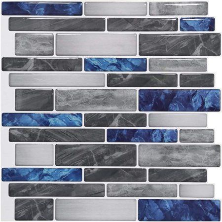 Subway Tile Colors, Grey Mosaic Tiles, Blue Grey Walls, Stick Tile Backsplash, Creative Tile, Grey Mosaic, Mosaic Tile Designs, Marble Wall Tiles, Glass Tile Backsplash