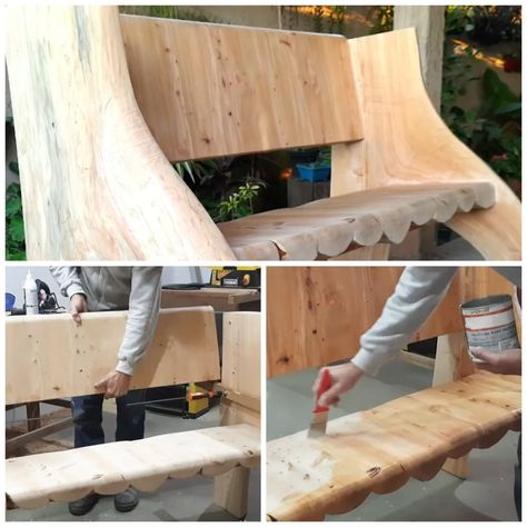 Metdaan Diy, Bench Garden, Wait And See, Bench Legs, Old Tree, Garden Bench, Metal Bar, Carpentry, The Process