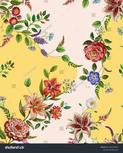 Seamless Embroidery Floral Placement Print Stock Illustration 2501226397 | Shutterstock Floral Prints Pattern Textile Design, Textile Design Digital Flower, Abstract Art Paintings Acrylics, Digital Print Design, Allover Design, Placement Print, Textile Prints Design, Abstract Art Paintings, Baby Garments