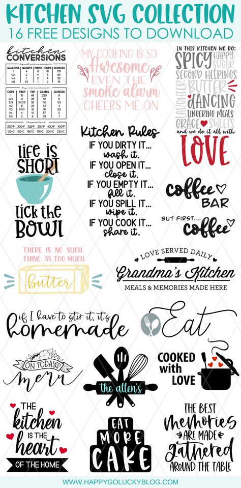 Kitchen Svg Free Files For Cricut, Cricut Projects Ideas Decor Wall Art, Kitchen Cricut Ideas, Kitchen Svg Files Free, Free Cricut Downloads Svg, Free Cricut Downloads, Svg Designs Free, Cricut Quotes, Free Gift Idea