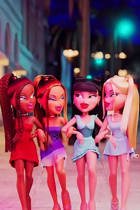 Sasha Bratz Hairstyles, Sasha And Yasmin Bratz, 4 Girls Squad Cartoon, Chloe Meme, Y2k Aesthetic Baddie, Chloe Bratz, Bratz Aesthetic Outfit, Las Bratz, Yasmin Bratz