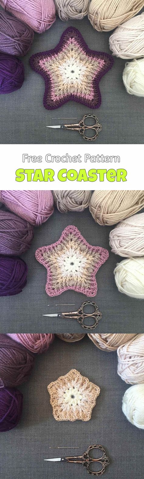 Coasters Crochet, Crochet Coasters Free Pattern, Crochet Star, Crochet Coaster Pattern, Crochet Dishcloth, Crochet Stars, Crochet Dishcloths, Ideas Crochet, Afghan Crochet Patterns