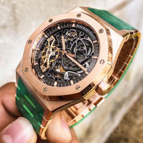 Ap Royal Oak Skeleton in rose gold! Cor or drop? DM for price Gold Skeleton, Ap Royal Oak, Ootd Men, Watch Lover, Dream Style, Royal Oak, Beautiful Watches, Luxury Watches, Rolex Watches