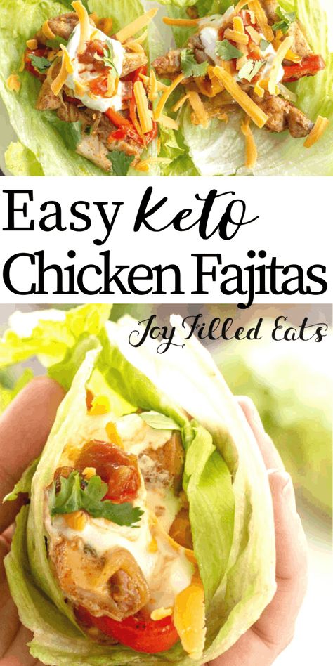 Keto Chicken Fajitas - Low Carb, Gluten-Free, EASY | Joy Filled Eats Keto Chicken Fajitas, Gluten Free Baked Chicken, Keto Supper, Vacation Recipes, Chicken Fajitas Recipe, Easy Chicken Fajitas, Baked Chicken Fajitas, Fajitas Recipe, Chicken Fajita Recipe