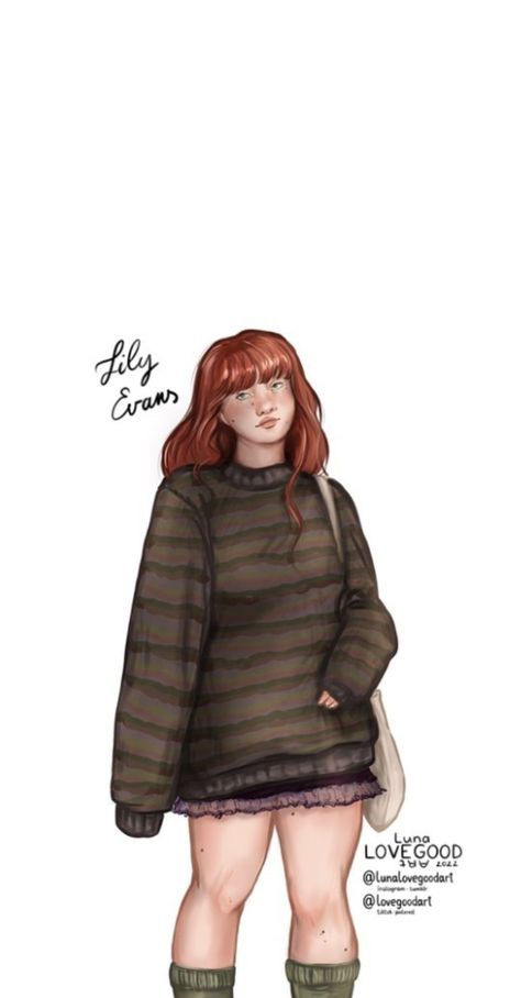 Plus Sized Lily Evans Fanart, Plus Size Lily Evans Fan Art, Lily Evans Fanart, Lily Evans Fan Art, Atyd Fanart, Marauders Fanart, Lily Evans Potter, Marauders Fan Art, Lily Potter