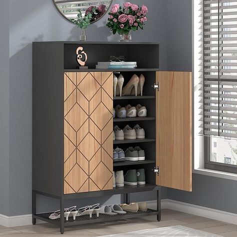 Amazon.com: Gyfimoie Shoe Organizer with Doors, Shoe Storage Cabinet with Adjustable Shelves for Entryway, 7-Tier Entryway Shoe Rack Storage for Hallway, Closet, Living Room : Home & Kitchen Cabinet Console Table, Contemporary Color Schemes, Cabinet Console, Hidden Cabinet, Kitchen Storage Hacks, Shoe Rack Entryway, Shoe Storage Rack, Entryway Shoe, Entryway Organization