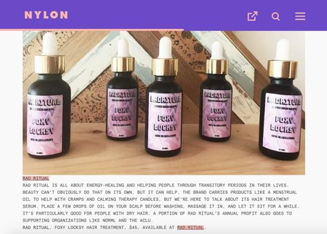 Nylon 10 Indie Beauty Hair Brands We Love featuring RadRitual's Foxy Locksy Hair Growth Serum.   #nylon #hairgoals #hairgrowth #growhair #howtogrowhair #indiebeauty #hairbrand #cbdinfused #cbdbeauty #cbd Beauty Expo, Indie Hair, Hair Growth Serum, Hair Brands, Grow Hair, Hair Growth, Energy Healing, Our Love, Hair Goals