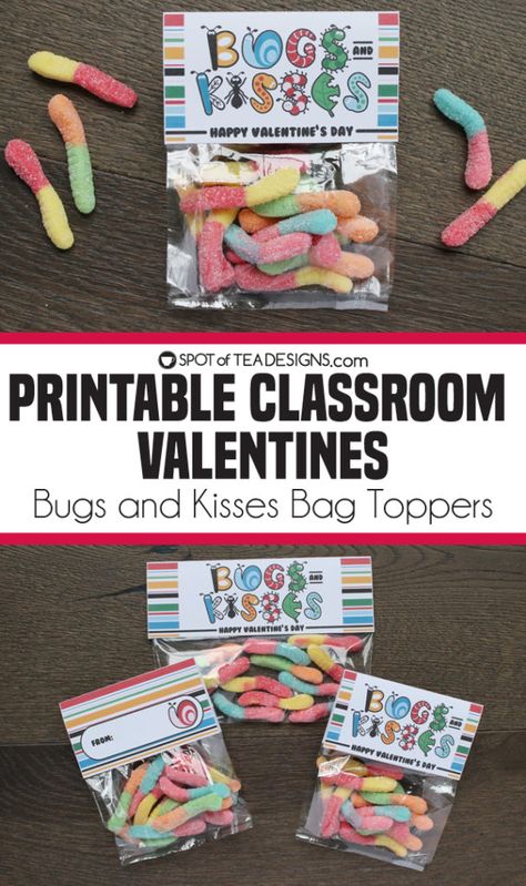 Bugs And Kisses Free Printable, Bugs And Kisses Halloween, Caterpillar Valentine, Bugs And Kisses, Love Bug Valentine Craft, Valentine Love Bugs, Boyfriend Crafts, Tea Design, Mickey Mouse Parties