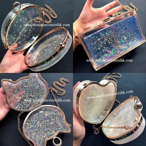 Make you own shaker clutch with resin! 💃😄💕Here are some samples I made and we have 4 different kits available in the store. You can make… Glasses Women Fashion Eyeglasses, Diy Tableware, Prom Clutch, Diy Clutch, Diy Crafts For Girls, Simple Lifestyle, Resin Jewelry Diy, Antique Jewellery Designs, Mermaid Decor