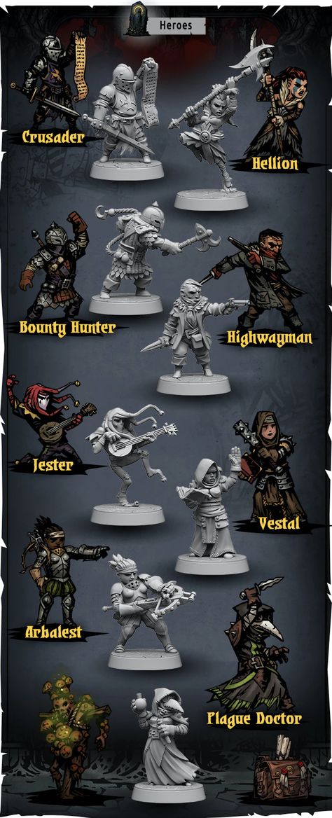 DARKEST DUNGEON Zombicide Black Plague, Hero Character, Dungeon Crawler, Dark Basement, Black Company, The Mind's Eye, Fantasy Tattoos, Darkest Dungeon, Dnd Miniatures