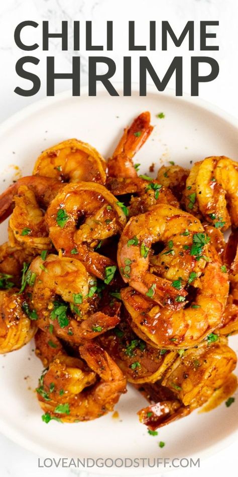 Pan Seared Shrimp, Seared Shrimp, Lime Shrimp Recipes, Chili Lime Shrimp, Shrimp Marinade, Chili Shrimp, Flavorful Shrimp, Chili Ingredients, Pantry Ingredients