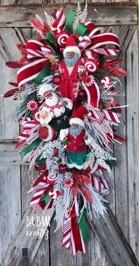 Gingerbread Christmas, Gingerbread Decor by Ba Bam Wreaths Christmas Gingerbread Decor, Ba Bam Wreaths, Diy Christmas Candy, Gingerbread Decor, Holiday Wreaths Diy, Christmas Swag, Door Swag, Gingerbread Christmas, Wreaths Diy