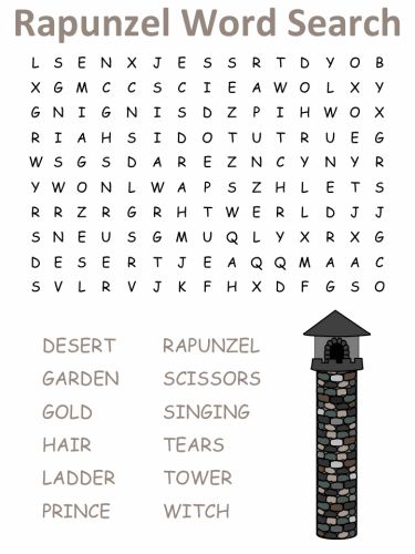 Rapunzel Word Search Puzzles Rapunzel Activities, Disney Word Search, Easy Word Search, Fairy Tale Activities, Word Search Puzzles Printables, Free Printable Word Searches, Disney Word, Rapunzel Party, Fairy Tale Theme