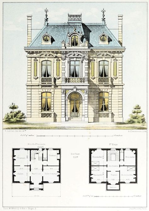 Case A Un Piano, Arsitektur Kolonial, Paris Country, Fasad Design, Victorian House Plans, Detail Arsitektur, Architecture Mapping, Paris Architecture, Sims 4 House Plans