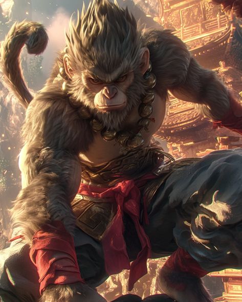 Imagine Effect | Black Myth: WuKong inspired post. Anyone going to play this? Or already playing it? By @the_imagine_effect 🏷️ #wukong… | Instagram Black Wukong, The Monkey King, Black Myth Wukong, Perspective Drawing Architecture, Sun Wukong, Journey To The West, Perspective Drawing, Monkey King, Super Natural