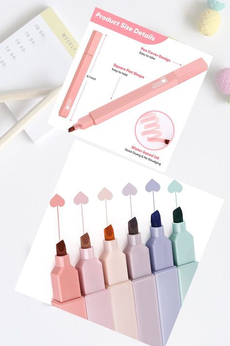 Cute Highlighters, Stationary For School, Cool Stationary, Cute Stationary School Supplies, Cute School Stationary, Stationary Supplies, Stationery Essentials, Study Stationery, Girly Phone Cases