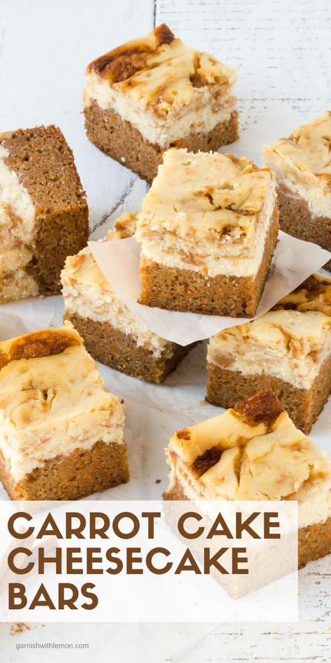 Carrot Cake Cheesecake Bars, Cheese Cake Filling, Carrot Cake Cheesecake, Easy Carrot Cake, Cake Cheesecake, Savory Cakes, Salty Cake, No Bake Bars, Cake Fillings