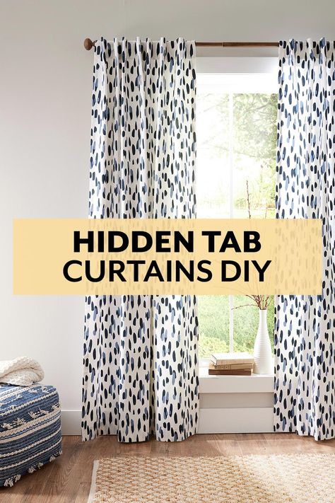 Hidden Tab Curtains, Pole Barn Loft Ideas, Curtain Tutorial, Curtains Diy, Cool Kids Bedrooms, Pantry Wall, Tab Top Curtains, No Sew Curtains, Tab Curtains