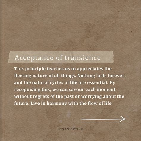 We are inspired by a global perspective on wellness, lending wisdom and knowledge from many different cultures from all over the world. One of our main inspirations for the The Wellth is Wabi Sabi: the Japanese art of impermanence. The three principles of Wabi-Sabi: -Acceptance of imperfection -Appreciation of transience -Connection to nature In a world filled with high-stress levels, fast-paced living and unrealistic pursuits of perfection, there’s an ancient Japanese way of life that c... Insta Board, Nothing Lasts Forever, Cycle Of Life, Different Cultures, World One, Fast Paced, Way Of Life, In A World, Wabi Sabi