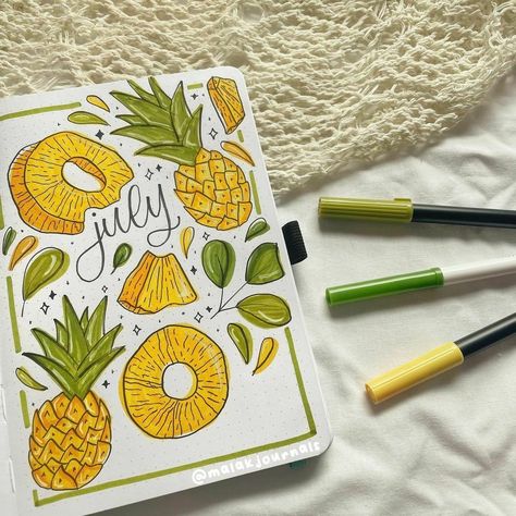 Fruit Bullet Journal, Bullet Journal Ideas Templates, Posca Marker, Bullet Journal Cover Ideas, Bullet Journal Mood Tracker Ideas, Bullet Journal Paper, Bulletin Journal Ideas, Bullet Journal Mood, Bullet Journal Diy