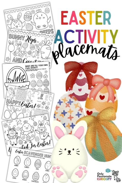 During the Easter season, you might be juggling multiple tasks, and these Easter activity placemats can keep your young kids engaged and learning. Easter Mindfulness Activities, Playful Sets For Easter Playtime, Peeps Science Experiment, Easter Ispy Printable, Easter Placemats, Time Planner, Easter Story, Parenting Inspiration, Homeschool High School