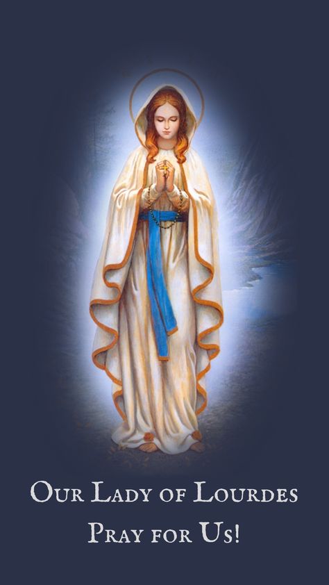 'Mary Immaculate, Our Lady of Lourdes Image' by Hector Garrido/UIHere Designs #Catholic_Priest #SacredArtandImages #CatholicPriestMedia Mother Mary Pictures, Images Of Mary, Blessed Sunday, Beauty In Art, Religious Pictures, Mama Mary, Lady Of Lourdes, Our Lady Of Lourdes, Catholic Priest