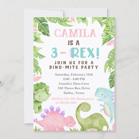 3-rex birthday Invitation Dinosaur 3rd birthday Invitation All designs are © NOTHING PANDA LLC Three Rex Invitation, 3 Rex Birthday, Dino Invitation, Dinosaur 3rd Birthday, Dino Birthday Invitations, 3rd Birthday Invitation, Dinosaur Invitation, Shark Birthday Invitations, Girl Dinosaur Birthday