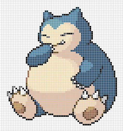 Snorlax Perler Bead Pattern, Snorlax Pixel Art, Snorlax Cross Stitch Pattern, Snorlax Pokemon, Pokemon Snorlax, Stitch Games, Pokemon Cross Stitch Patterns, Pokemon Perler, Pokemon Cross Stitch